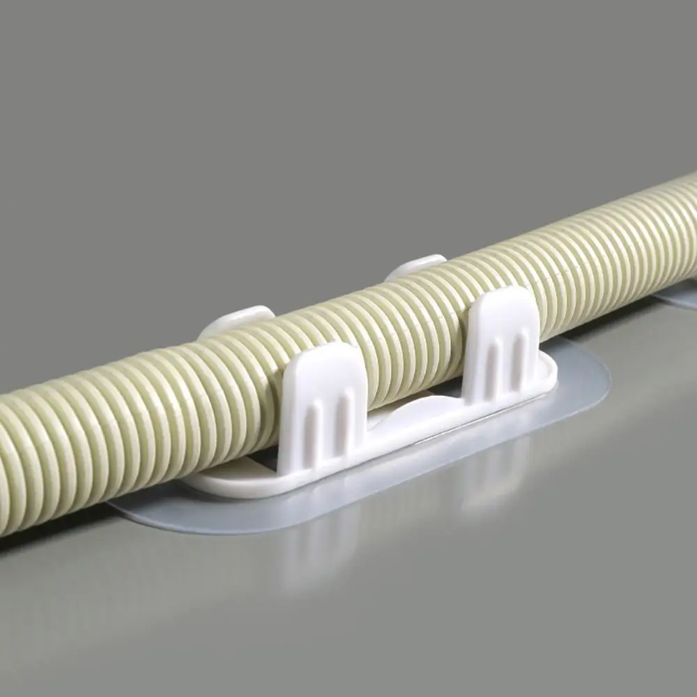 Self-adhesive Pipe Clamp Hooks Cable Clips Pipe Support Wiring Hose Clamp Plastic Fasteners Drain Holder 5pcs