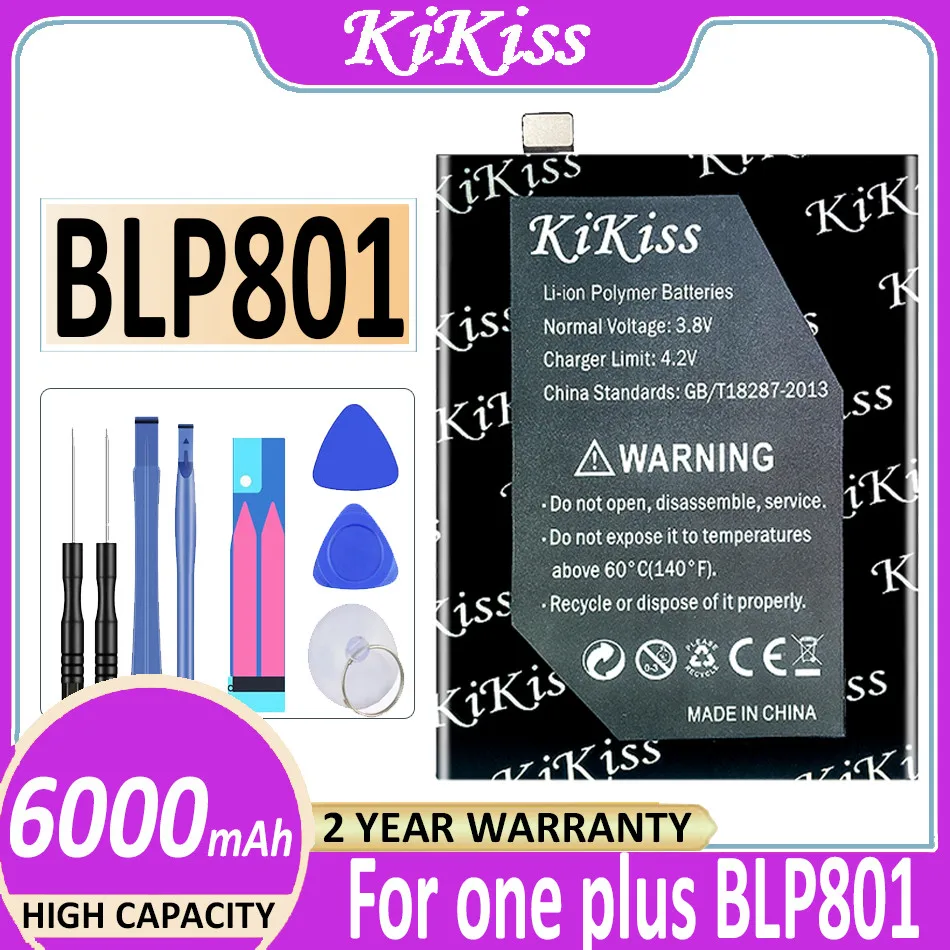 

KiKiss BLP801 6000mAh Powerful Battery For OnePlus 1st 8T BLP801 High Capacity Batterij