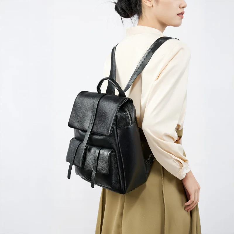 Leather Backpack Women Fashion Large Capacity Multi-functional Women's Travel Backpack