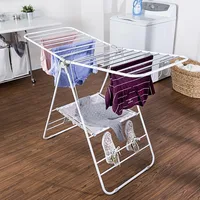 Heavy Duty Gullwing Drying Rack, White Metal drying rack  foldable clothes drying rack 2