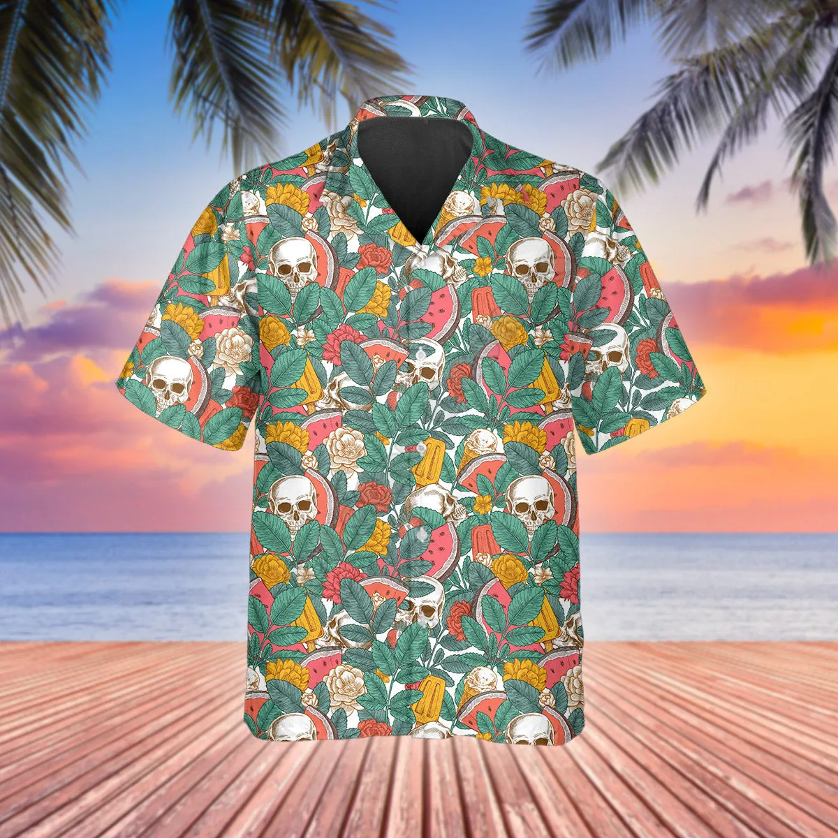 3D Printed Vintage Skull Cowboys Halloween Hawaiian Shirt Summer Short Sleeved Shirts Men Shirts Oversize Camisa Social 5XL