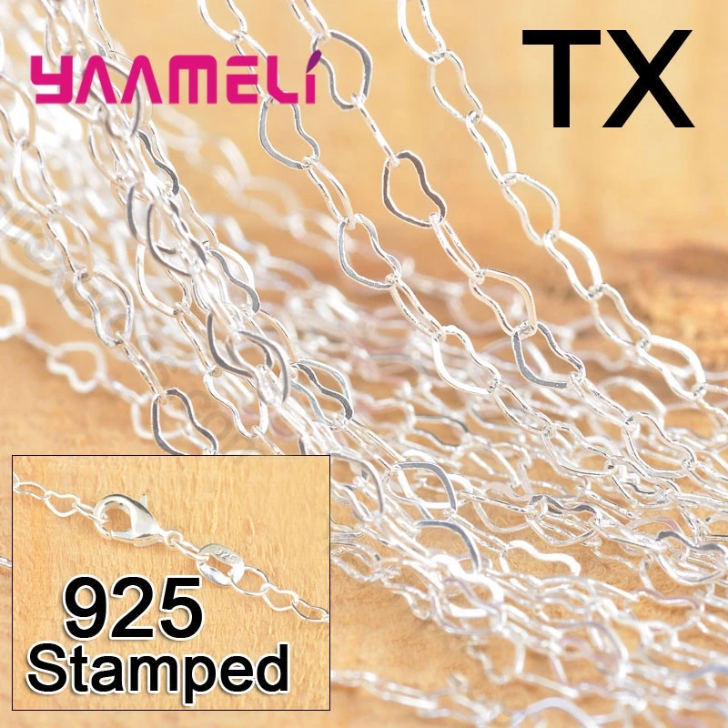 10PCS Neue Koreanische Stil Freies Schiff 18 Zoll 925 Sterling Silber Schmuck Herz Halskette Ketten Mit Hummer-haken Für anhänger