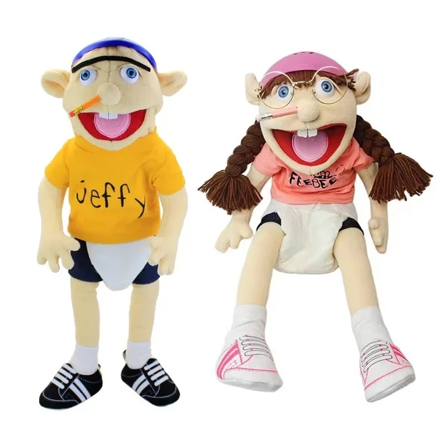 Funny Jeffy Hat Hand Puppet Jeffy Plush Cosplay Toy Game Stuffed