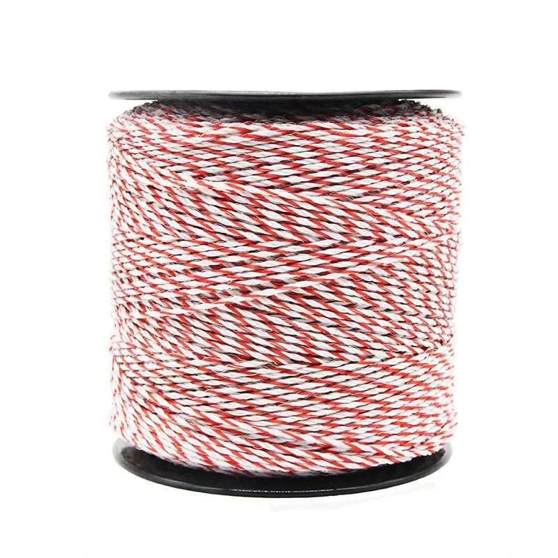 

200M Roll Electric Fence Rope Polywire with Steel Poly Rope for Horse Animal Fencing Ultra Low Resistance Wire and Accessory