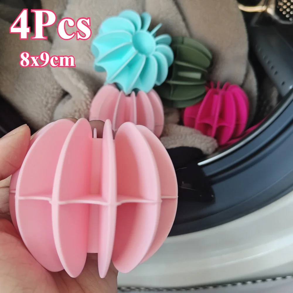 4CPS Laundry Ball Reusable Silicone Clothes Hair Cleaning Tools Pet Hair Remover Washing Machine Cat Catcher Laundry Ball