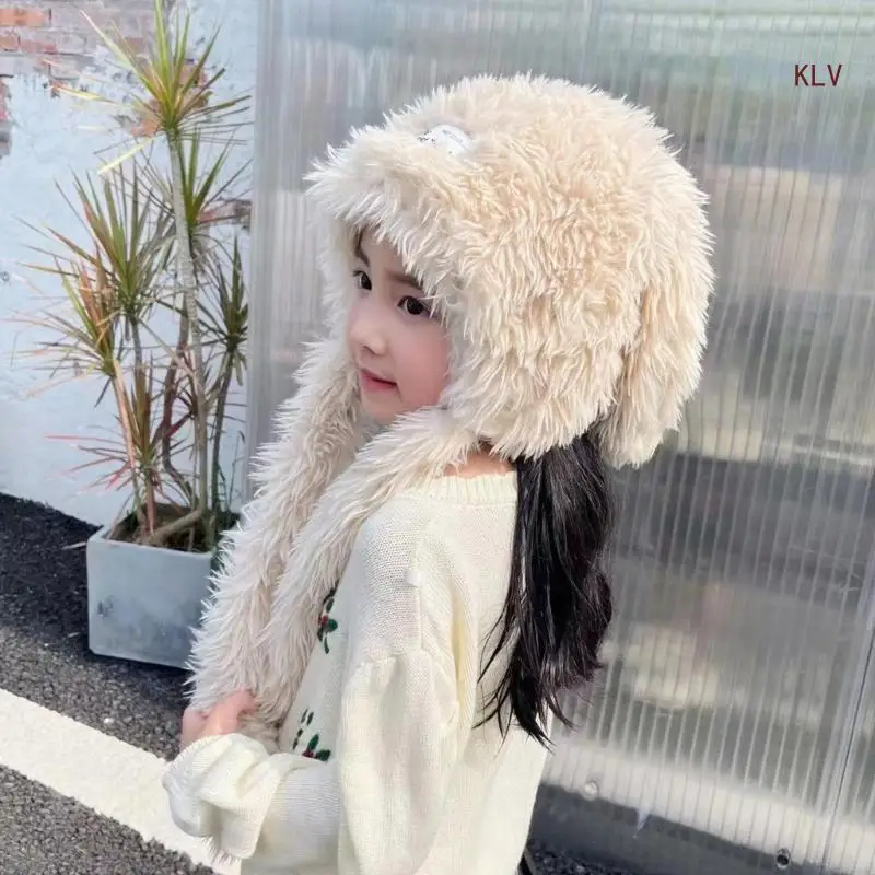 

Plush Beanie Hat for Students Adult Windproof Winter Hat Thicken Plush Shape Keep Warm Skiing Cycling Hat