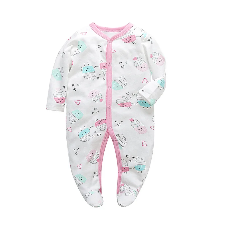 Newborn Pajamas 0-12 Months Girls and Boys Footed Cotton Sleepwear