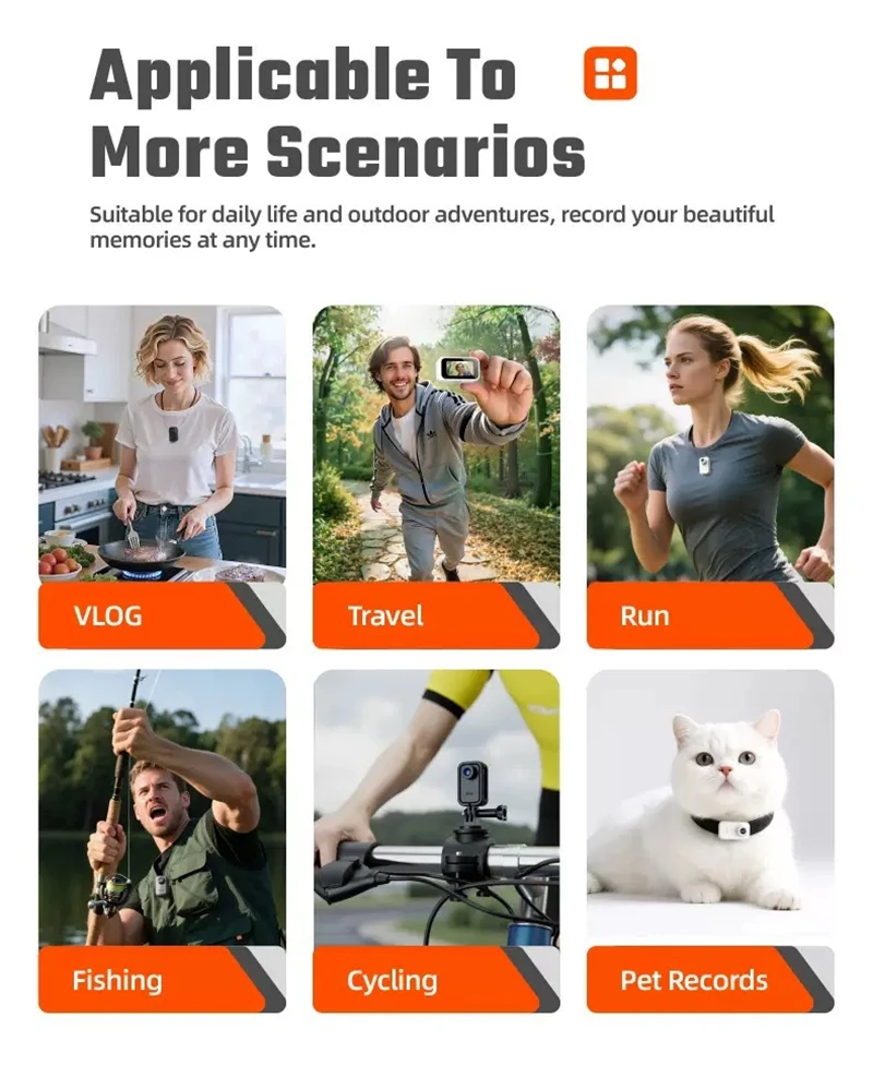 Compact 1080P HD Magnetic Mini Action Camera with Wearable Design