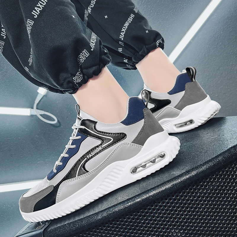 

Men's Sneakers Fashion Designer Casual Shoe Male Platform Sneakers Air Cushion Shoe Men Outdoor Sports Lace-up Tennis Shoe 39-46
