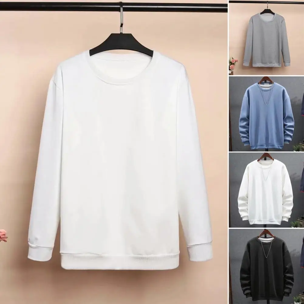 

Casual Loose Fit Sweatshirt Men's Long-sleeve Round Neck Sweatshirt Soft Breathable Autumn Winter Pullover with Simple for Men
