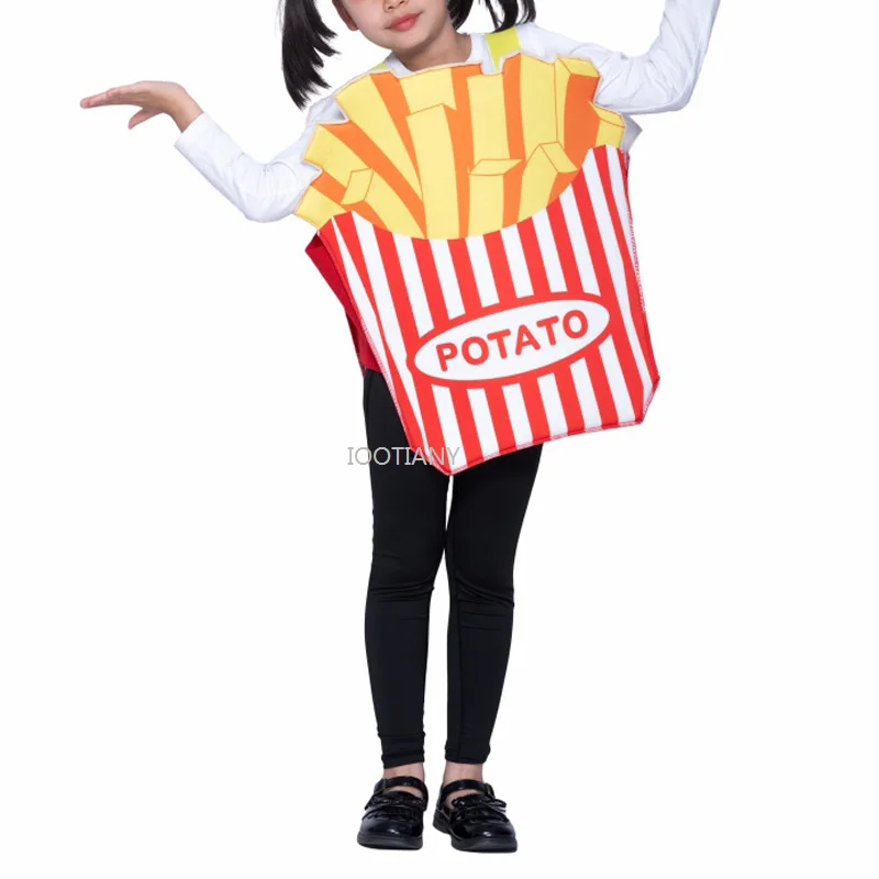 

2024 Parent-child Fries Doll Costume Carnival Fun Food Party Outfit Role Play Family Gathering Dress Up