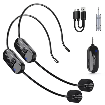 Microfono professionale con microfono Wireless montato sulla testa da 2.4G per microfono da gioco per l'insegnamento della chitarra del sistema PA vocale