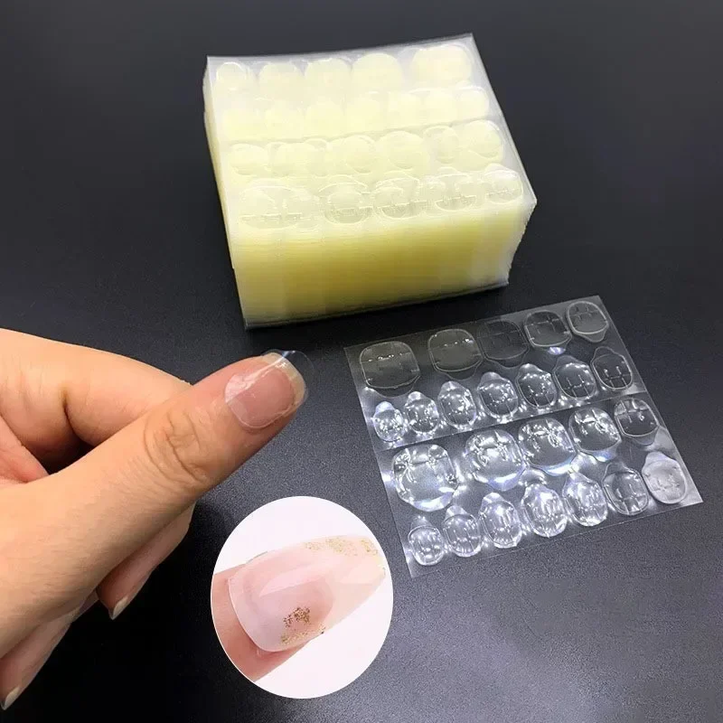 60/120PCS Fake Nails Nail Jelly Glue Double Sided Adhesive Tape Glue Sticker Press on Nails Tips 1-10sheeteet