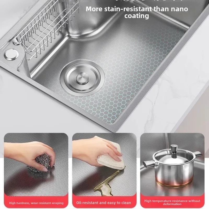Small Space Honeycomb Kitchen Sink 304 Stainless Steel Vegetable Basin Single Bowl Multifunctional Dishwashing Sink