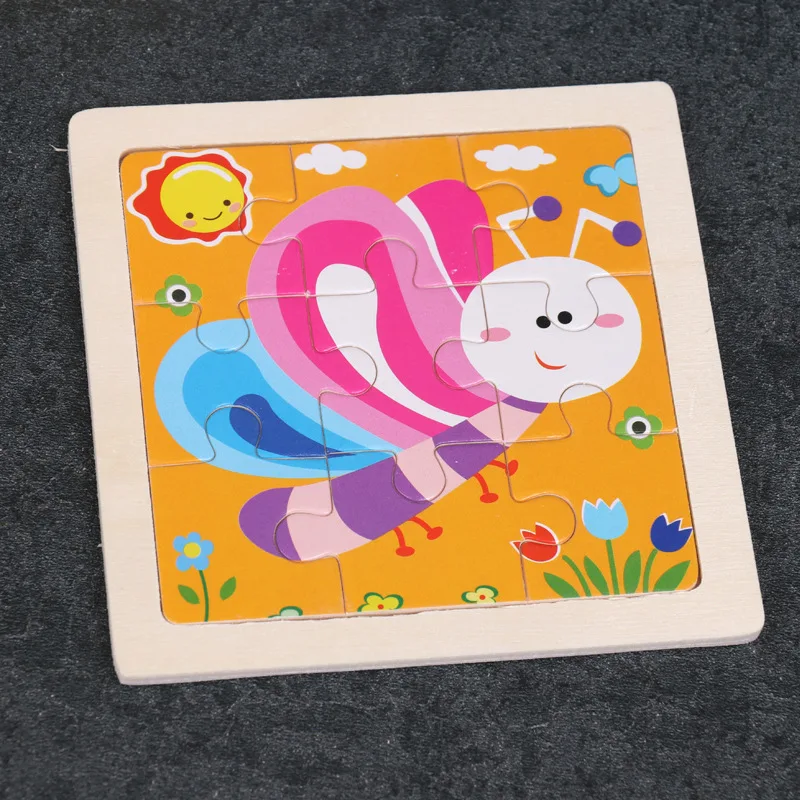 Wooden Puzzles 4/6pcs Random Montessori Learning Set for Toddlers Cartoon Themed Educational Toys