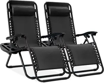 Set of 2 Zero Gravity Lounge Chairs 1