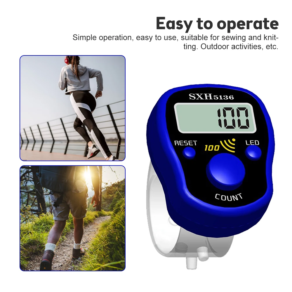 Mini Finger Counter LCD Electric Digital Display with Light Tally Counter Stitch Marker Sewing Knitting Weave Buddha Pray Soccer hand tally counter,electronic counter