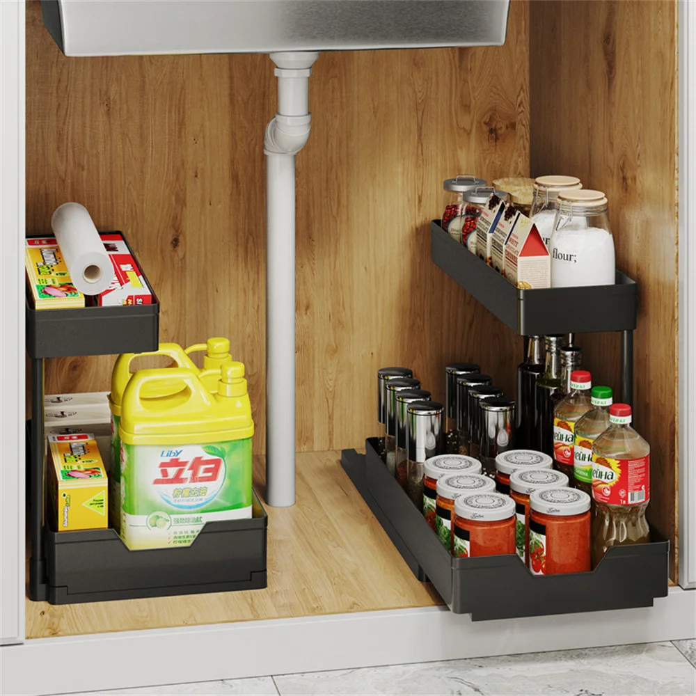 

Convenient Kitchen Storage Racks Time-saving Installation Sorting Rack Drawable Drawer Basket Household Accessories Rust-proof