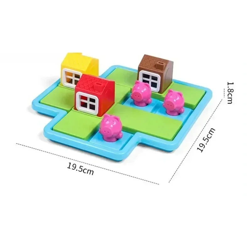 Three Little Pigs Smart Hide Seek Board Games with Solution Skill-Building Puzzle Logic Game Children Training Toy Gifts