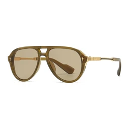 Stylish Retro Double Square Frame Aviator Sunglasses (A)