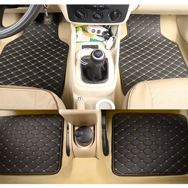 Car floor mats 4Pcs all weather PU leather floor mats for cars truck SUV