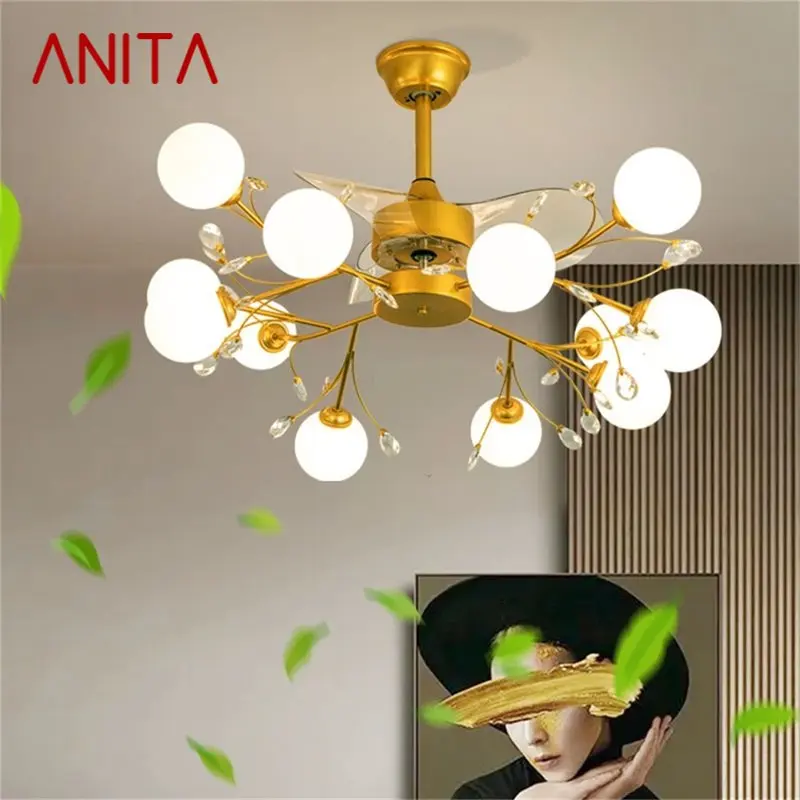 

ANITA Nordic Branch Ceiling Fan with Lights Remote Control LED Modern Fan Lamp for Home Dining Room