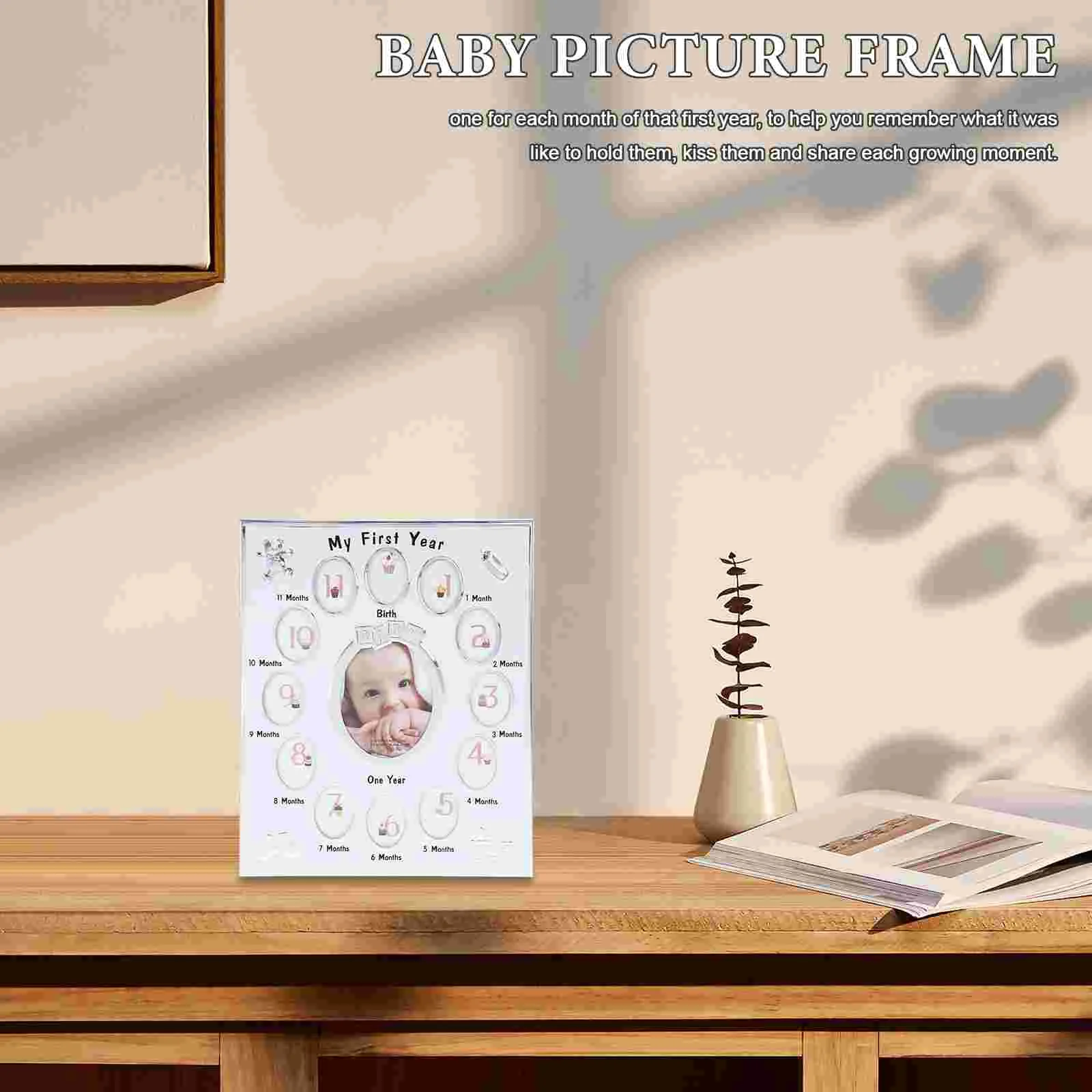 12 Months Baby Photo Frame Newborn Growth Record Picture Frame For Child First Year Keepsake Baby Souvenirs Hand Footprint