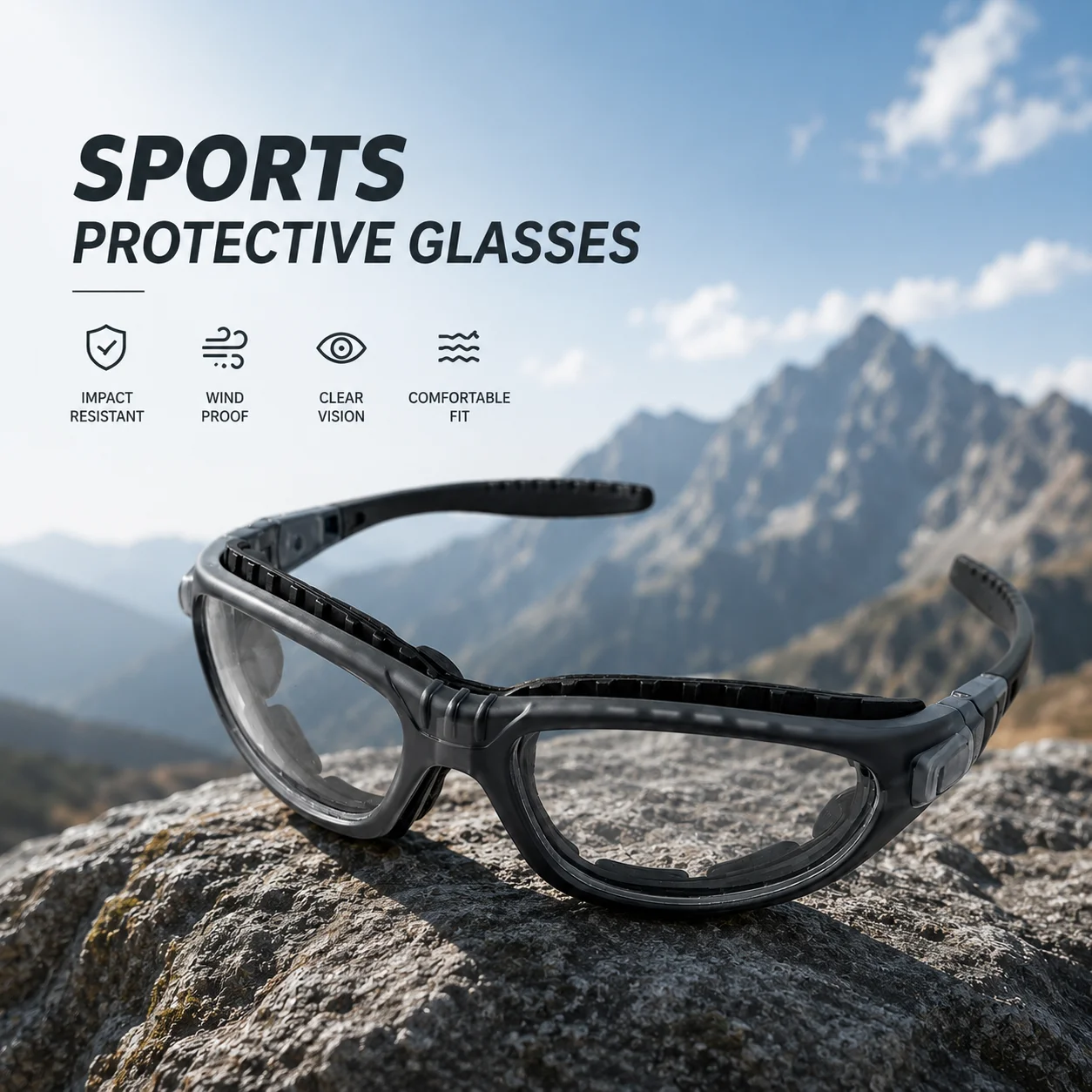 Enhanced Foam-Sealed Windproof and Dustproof Safety Goggles for Outdoor Activities, Unisex Design with Dry Eye Relief