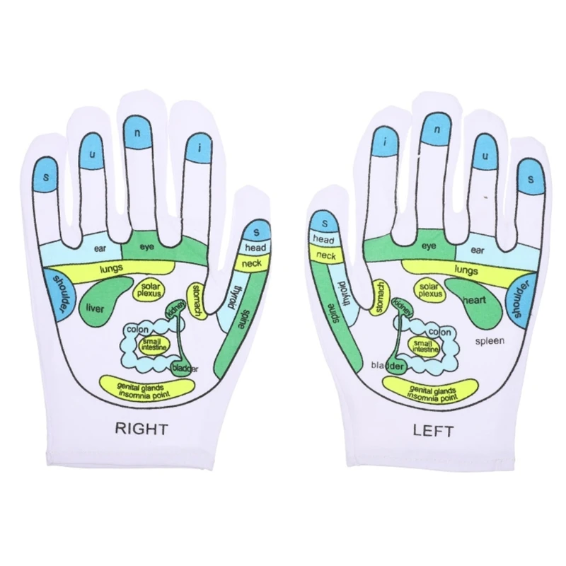 Acupressure reflexology Kesztyű kezét Gyógyüdülőhely Csúcsos reflexology Munkaeszköz nyomtatás Egyujjas kesztyű számára Helyes Serkentő kezét acupoints