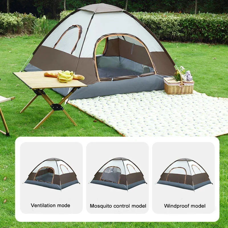 Tente Automatique QWORK 1-2 Personnes - Ouverture Rapide, Imperméable Et Anti-UV - Pour Camping, Plage, Pêche