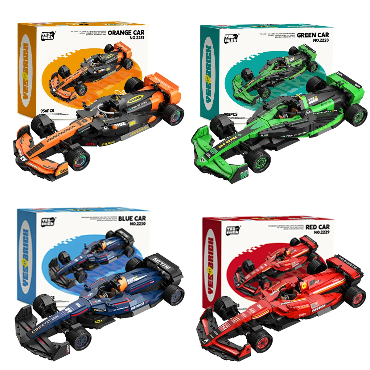 Formula Racing Car Model Building Block Set for Kids
