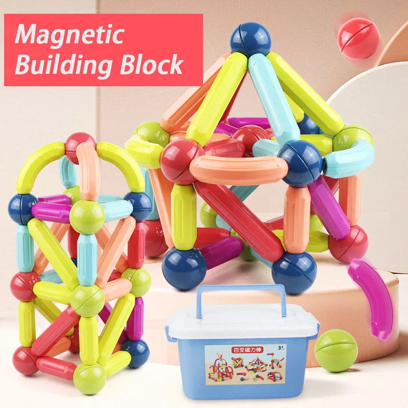 

Magnetic Building block toy, children's early education puzzle versatile DIY assembly and storage of magnetic sheets Gifts
