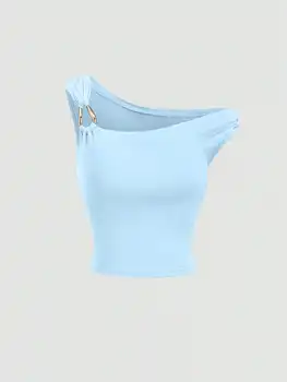 Women's solid-color sleeveless V-neck blouse 1