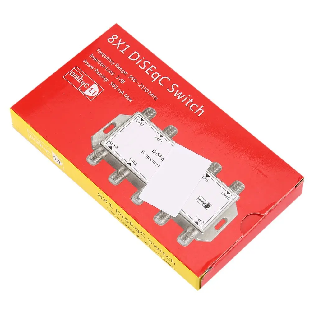2021 New DS81 8 In 1 Satellite Signal DiSEqC Switch LNB Receiver Multiswitch Heavy Duty Zinc Die-cast Chrome Treated