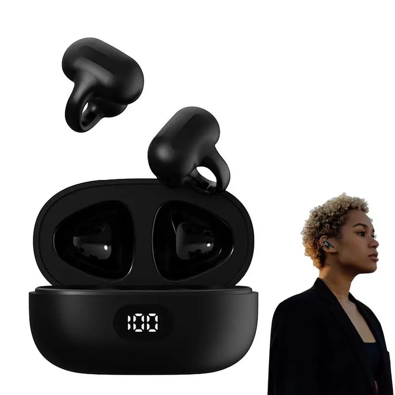 

Bone Conduction Blue Tooth Earphones Earring Wireless Headphones Ear Clip Earbuds HiFi Stereo Sports Waterproof Headsets