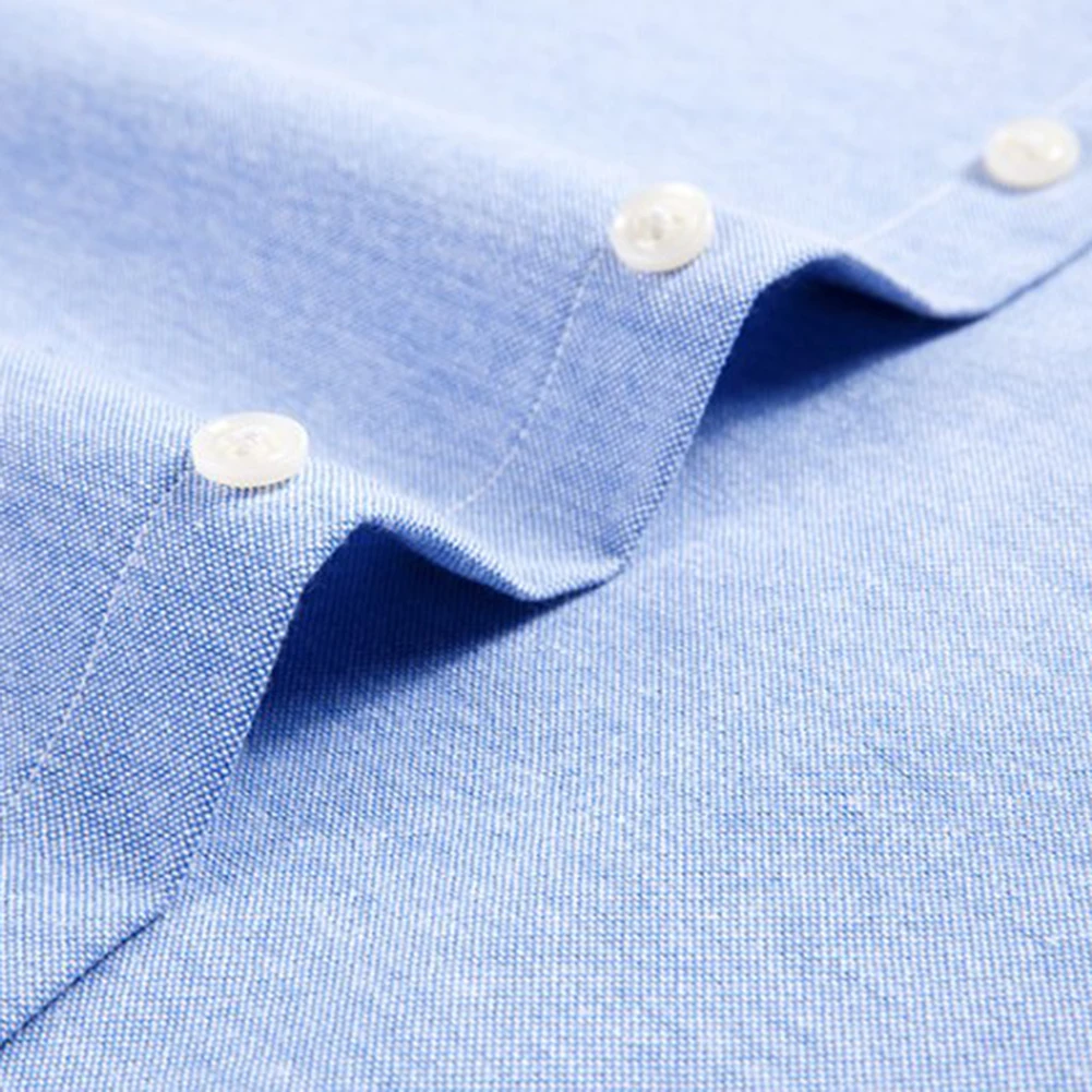 

Рубашка мужская эластичная однотонная, Повседневная Удобная рубашка с воротником на пуговицах, в полоску, для отдыха, осень