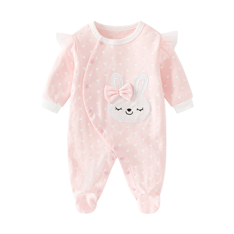 Baby Clothes Baby Long-Sleeved Jumpsuit Pure Cotton Newborn Pajamas Baby Girl Spring and Summer