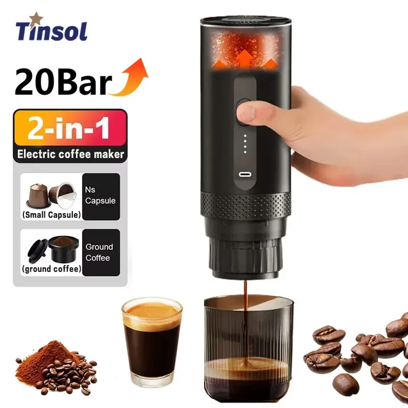 Wireless Portable Espresso Machine Capsule Coffee Powder Travel Coffee Maker Smart Extraction Wireless Heating