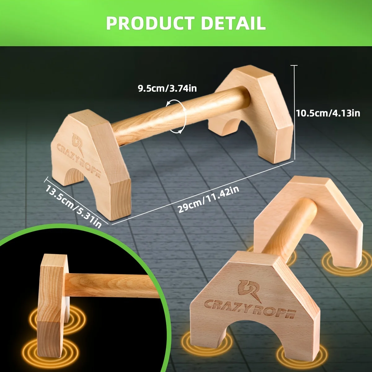 Wooden Push-Up Bar Stands 2