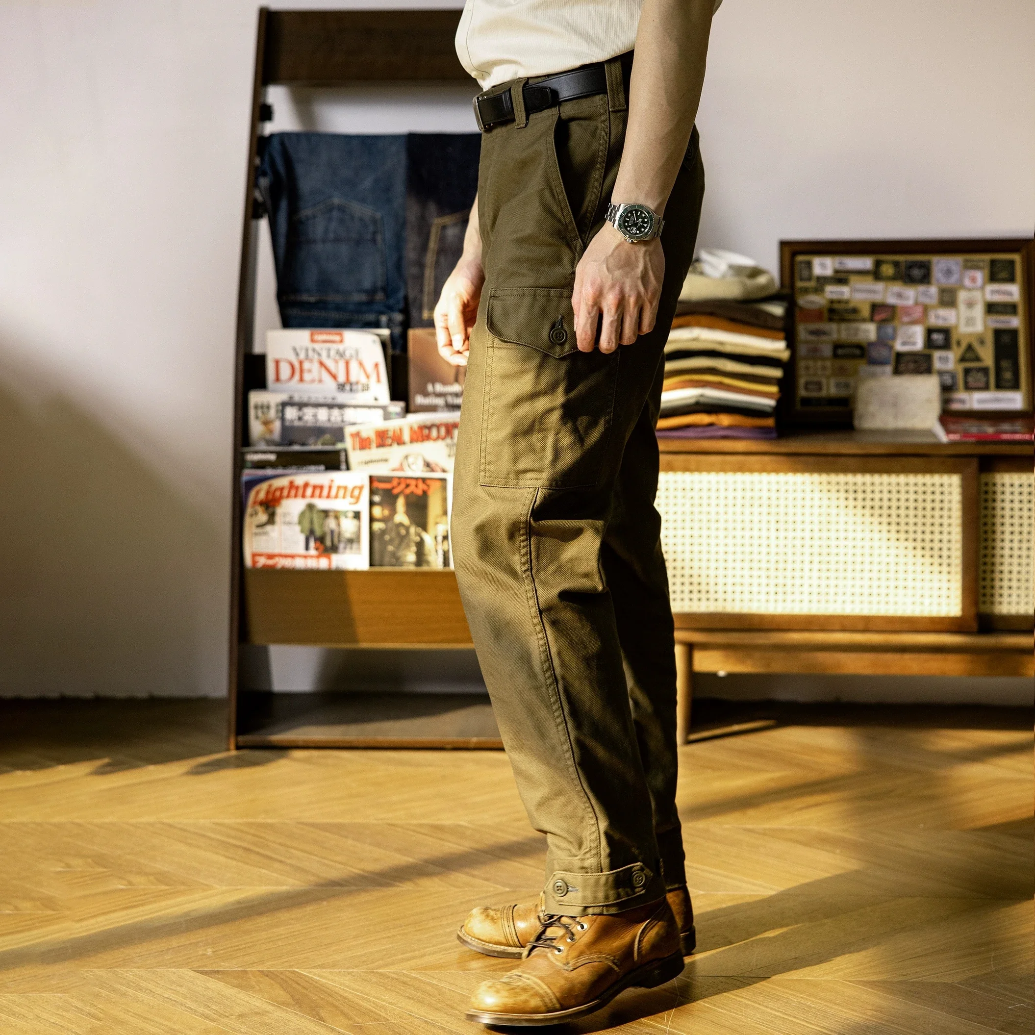 FW-0003 Mens Cotton High Quality Casual Military Stylish Trousers Mans Vintage Avatar Flight Cargo Pants 3