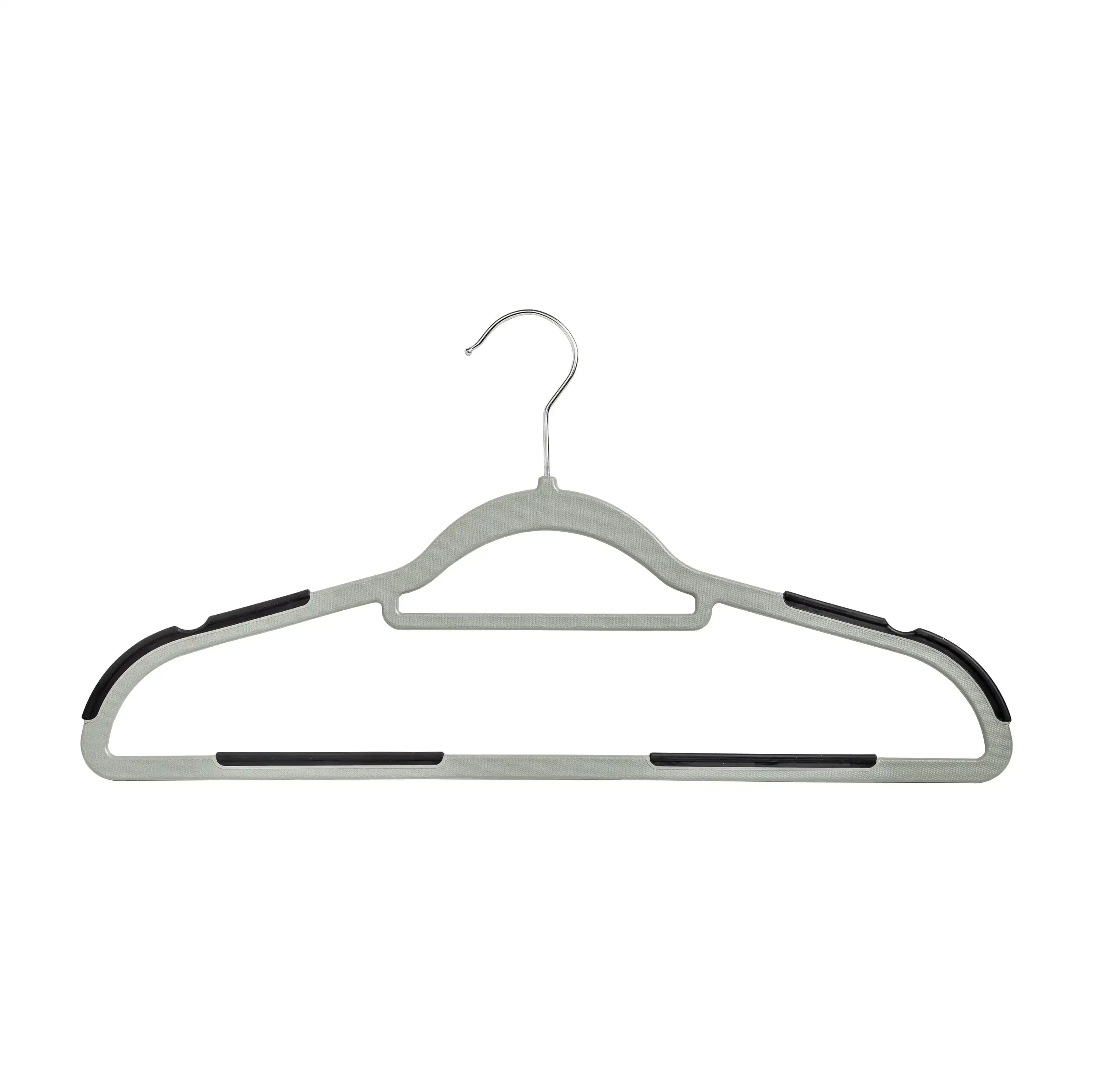 

Non Slip Rubber Grip Plastic Clothing Hangers, 50 Pack, Gray