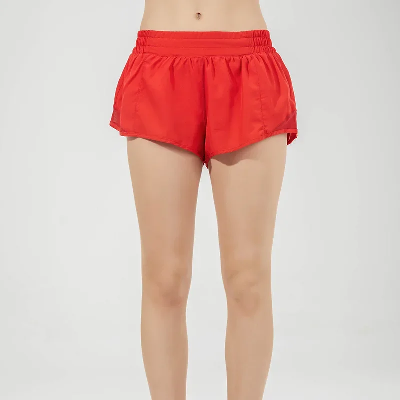 

Hotty Hot Low-rise Shorts 2.5"* Lining Lulu Yoga Shorts Women Workout Running Sports Shorts Side Zipper Pocket Breathable Short