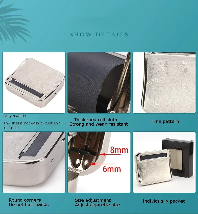 Description Picture 6 of itemMERCURY Portable 70/78/110mm Rolling Cigarette Machine Metal Tobacco Storage Case Suit for Roller Paper Smoking Pipe Accessories