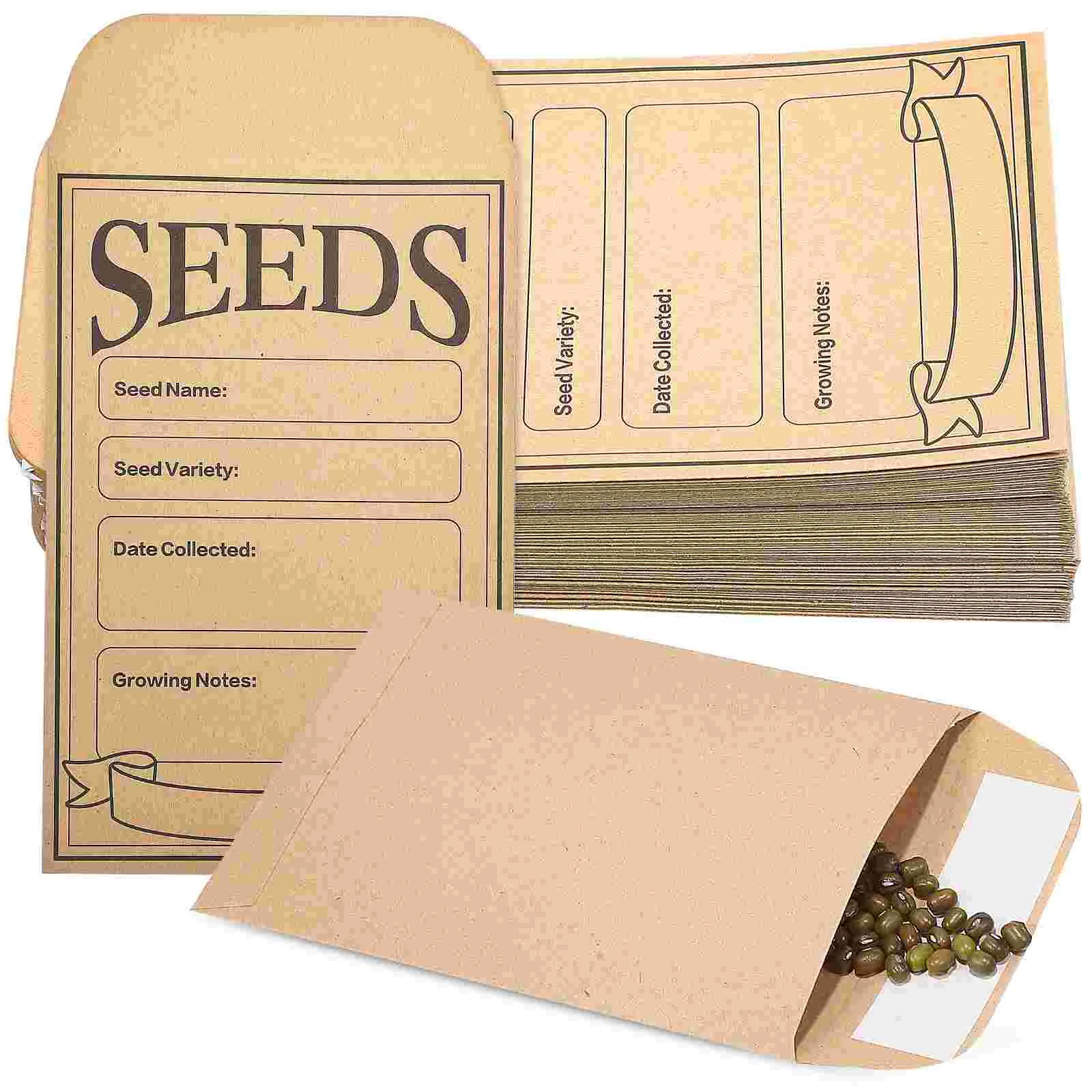 200 Pcs Seed Envelopes Kraft Paper Pieces Colored Small Money Bags Envelops for Presents Photo