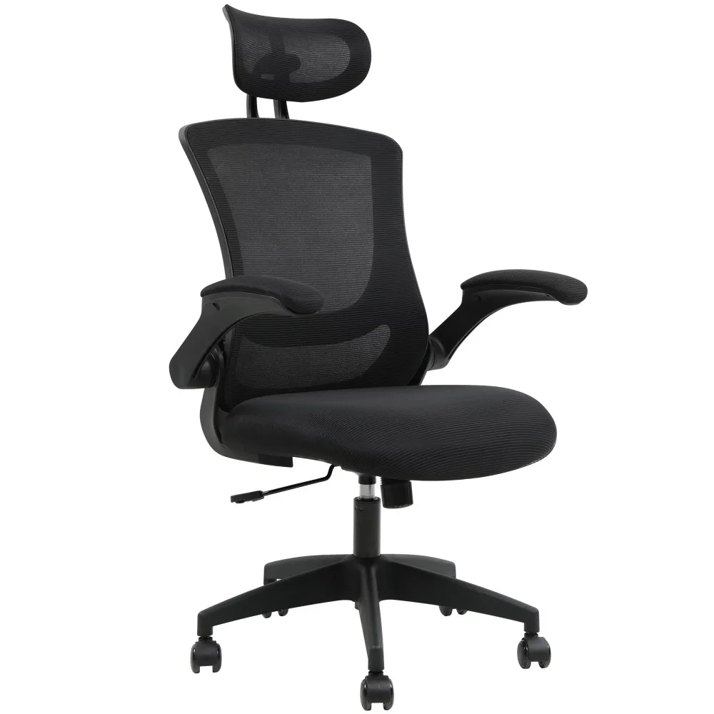 

Prilinex Ergonomic Home Office Chair, Mesh Computer Chair with Adjustable Flip-up Armrests, Tilt Function, Lumbar Support