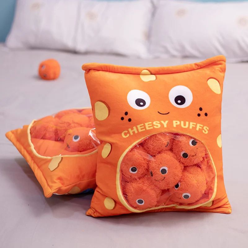 Yummy Plush Cheesy Puffs Giant Stuffed Bag of Cute Plush Cheese Snacks Gift 