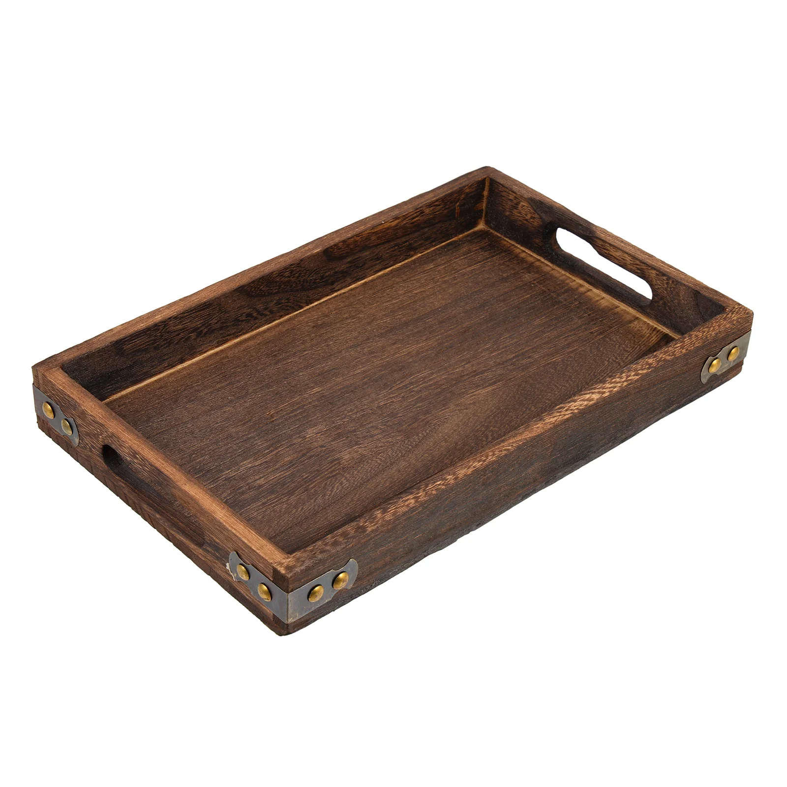 Fruit Tray with Lid Distressed Solid Wood Pallet Bread Pan Refreshment Container