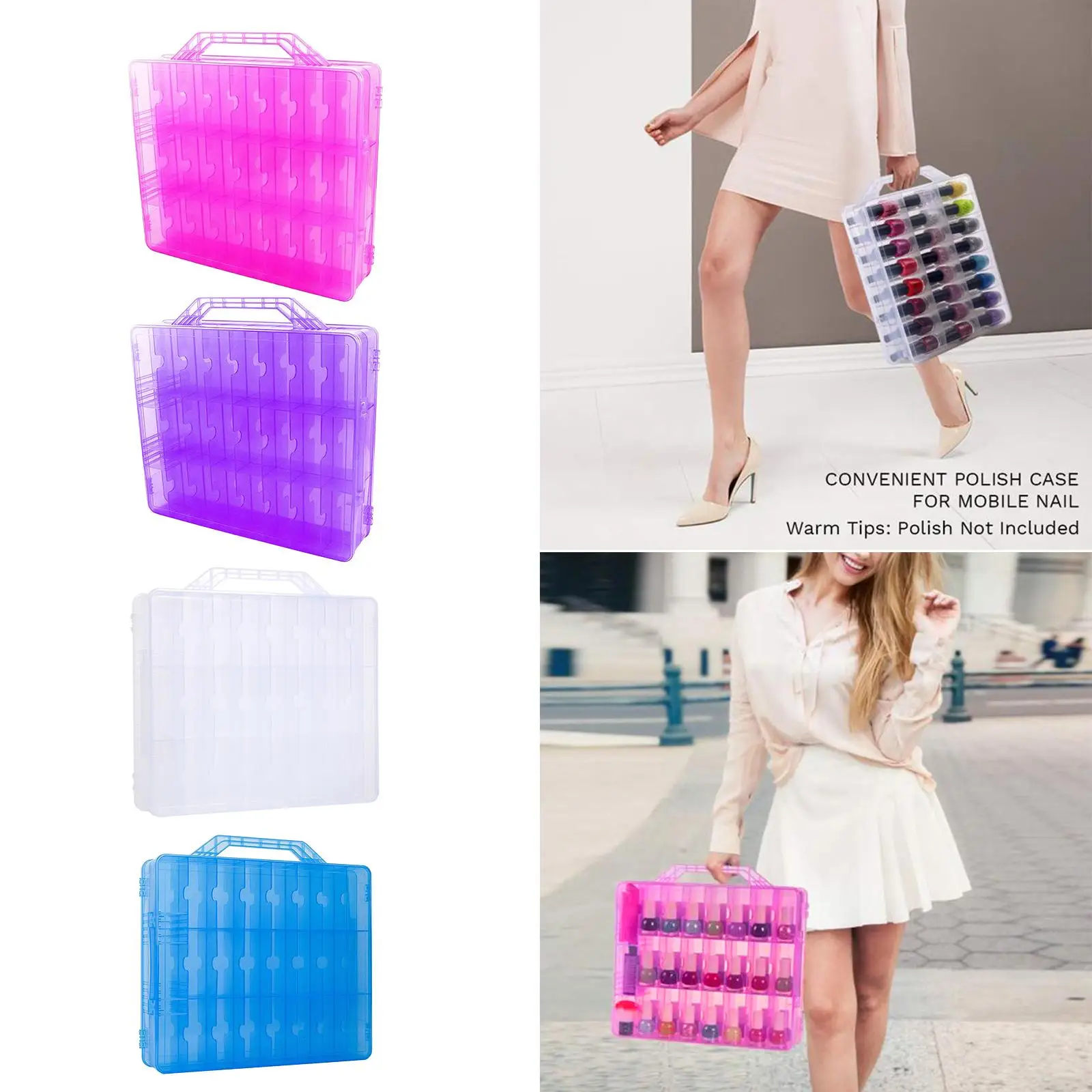 Organizador De Esmalte De Uñas, Bolsa De Mano Portátil De Doble