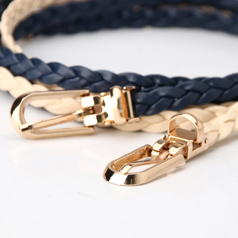 Women Thin Skinny Vintage Ladies Dress Belts Braid