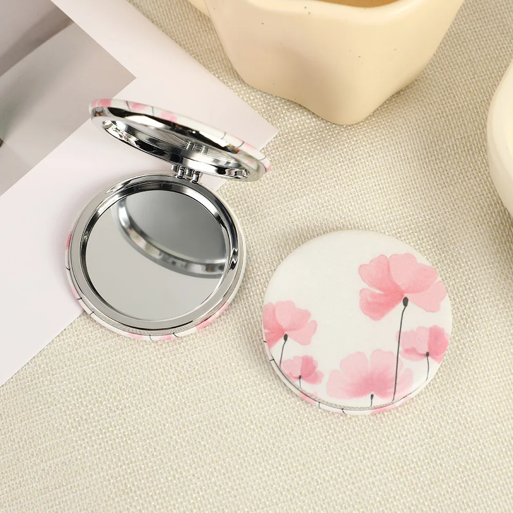Portable Round Mini Makeup Mirror with Makeup Touch Up Function